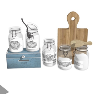 现代厨房调料罐su模型