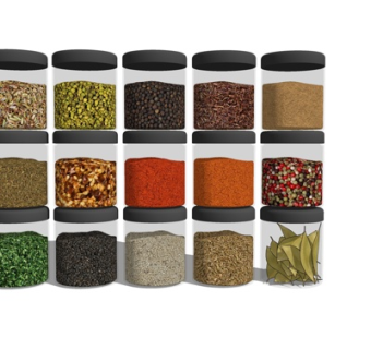 现代玻璃调料罐su模型