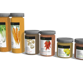 现代玻璃调料罐su模型