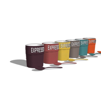 现代水杯su模型