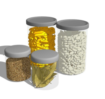 现代玻璃储物罐su模型