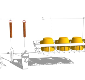 现代锅铲厨具su模型