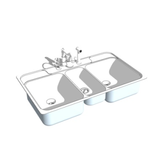 现代水槽洗碗槽su模型