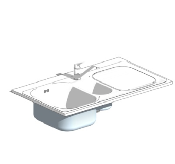 现代水槽洗碗槽su模型