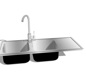 现代水槽洗碗槽su模型