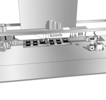 现代橱柜su模型