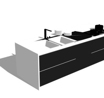 现代橱柜su模型