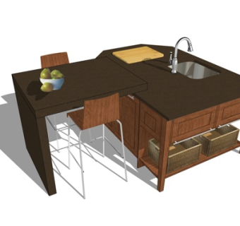 现代橱柜su模型