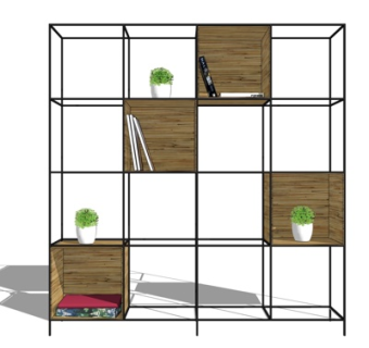 现代绿植装饰柜su模型