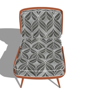 现代布艺单椅su模型
