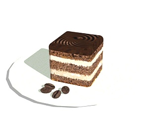 现代巧克力蛋糕su模型