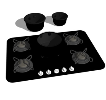 现代金属煤气灶su模型