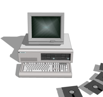 现代台式电脑su模型