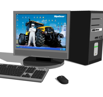 现代台式电脑su模型