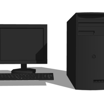 现代台式电脑su模型