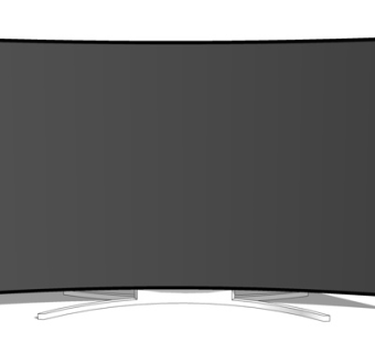 现代曲形电视机su模型