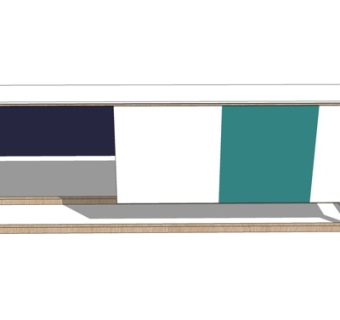 现代实木电视柜su模型