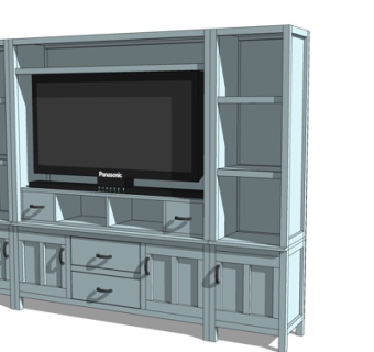 简欧装饰柜电视柜su模型