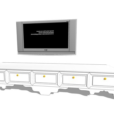简欧实木电视柜su模型