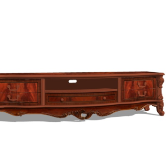 欧式红木电视柜su模型