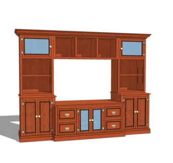 现代电视柜su模型