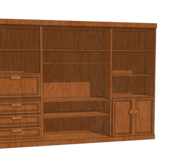 现代实木电视柜su模型