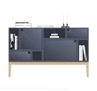 北欧实木边柜su模型