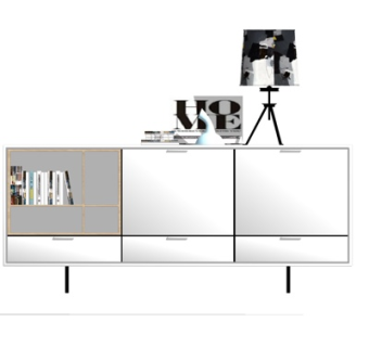 现代简约边柜su模型