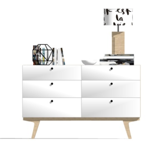 北欧实木边柜su模型