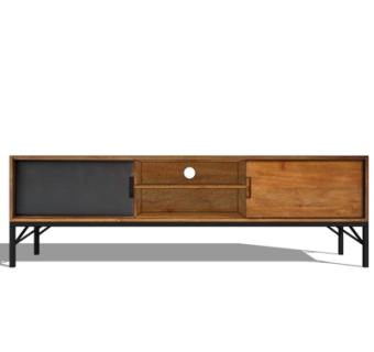 现代实木电视柜su模型