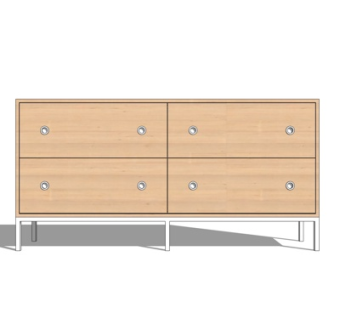 现代实木边柜su模型