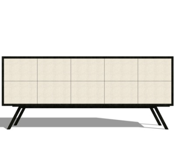 现代实木边柜su模型