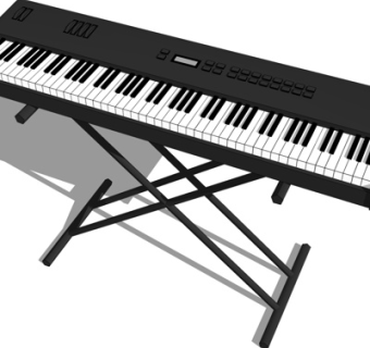 现代电子钢琴su模型