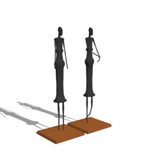 现代抽象人物摆件su模型