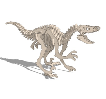 现代恐龙骨架摆件su模型