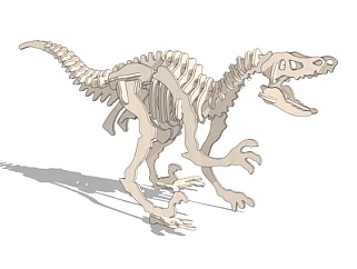 现代恐龙<em>骨架</em>摆件su模型