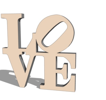 现代英文字母挂件su模型