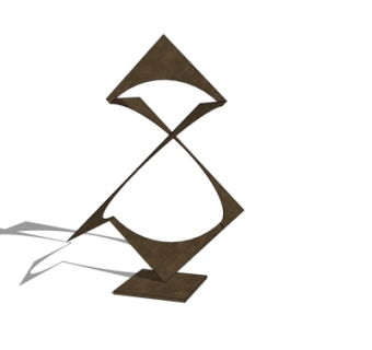 现代木雕摆件su模型