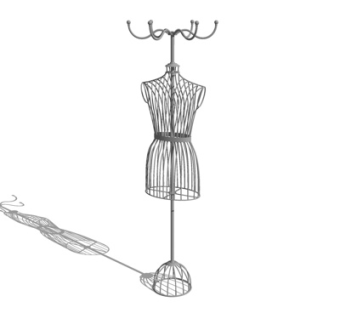 现代金属挂衣杆su模型