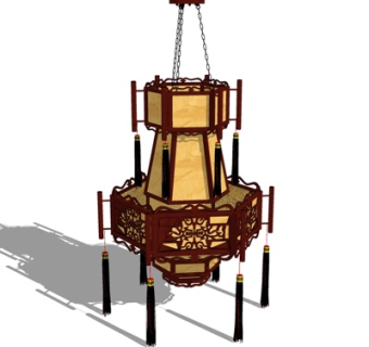 新中式宫灯su模型
