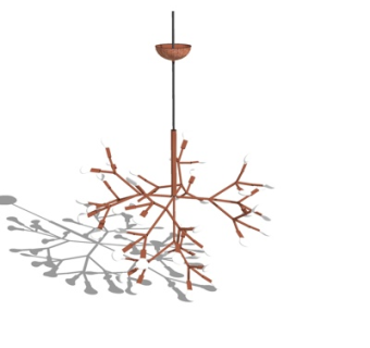现代金属多头吊灯su模型