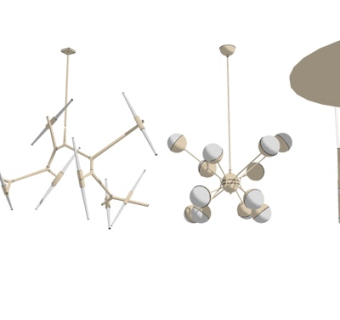 现代轻奢吊灯su模型