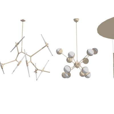 现代轻奢吊灯su模型