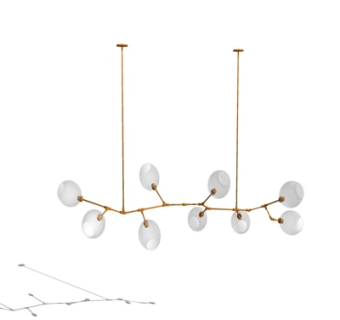 现代金属多头吊灯su模型