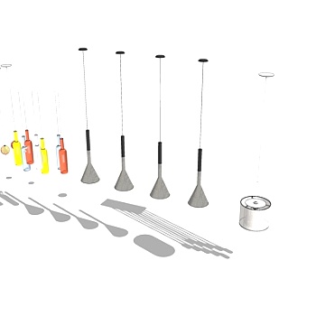 现代吊灯组合su模型