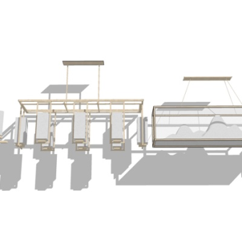 新中式吊灯组合su模型