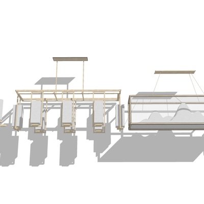 新中式吊灯组合su模型