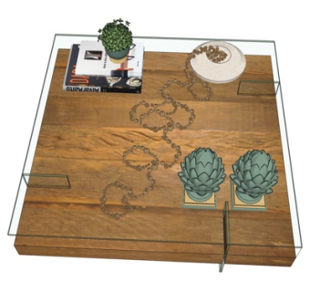 现代玻璃茶几su模型