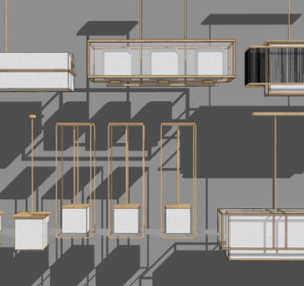 现代吊灯组合su模型