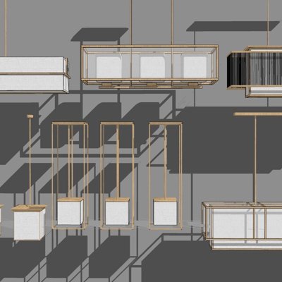 现代吊灯组合su模型